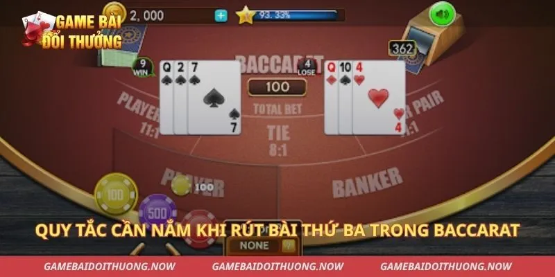Quy tắc cần nắm khi rút bài thứ ba trong Baccarat